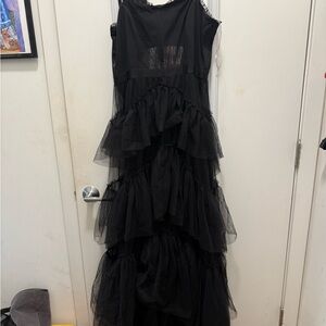 Black Tiered Tulle Dress
